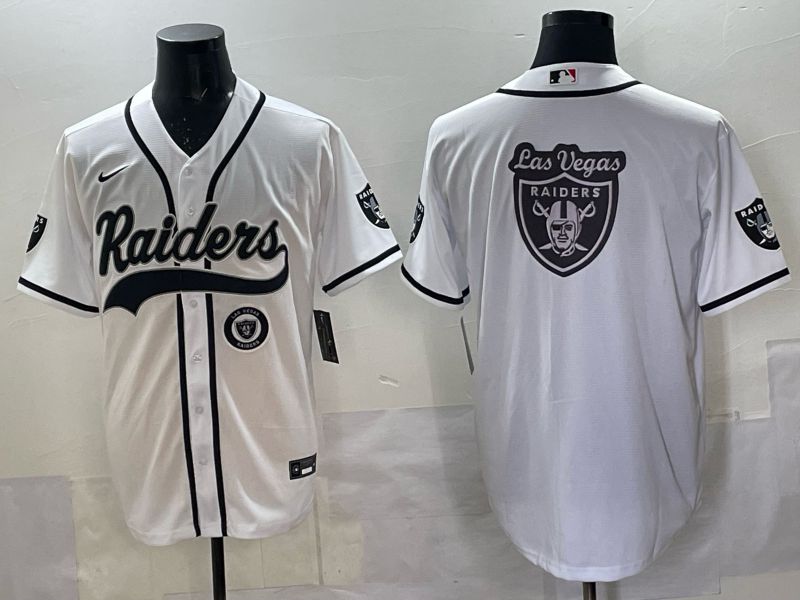Men 2025 Nike Oakland Raiders Blank White Joint Name  Limited NFL Jersey style 061